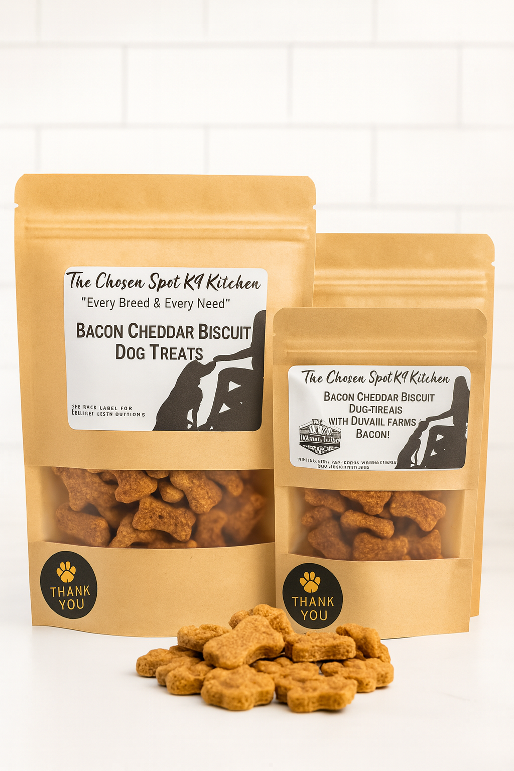 Bacon Cheddar Biscuit Organic Dog Treats with Duvall Farms Bacon 🥓