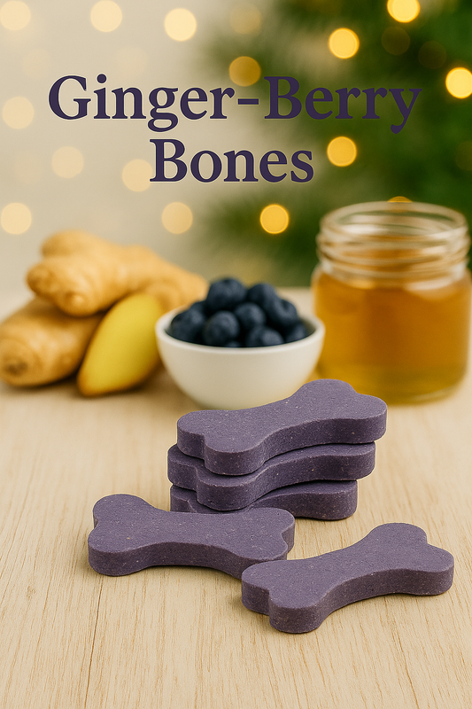 Ginger-Berry Bones 💙 Handmade Organic Dog Treats