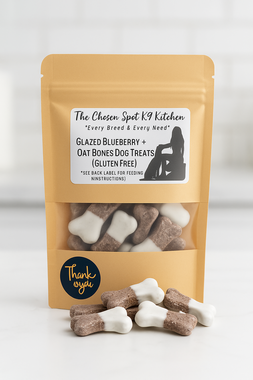 Glazed Blueberry + Oat Bones 🦴 Handmade Organic Gluten-Free Dog Treats