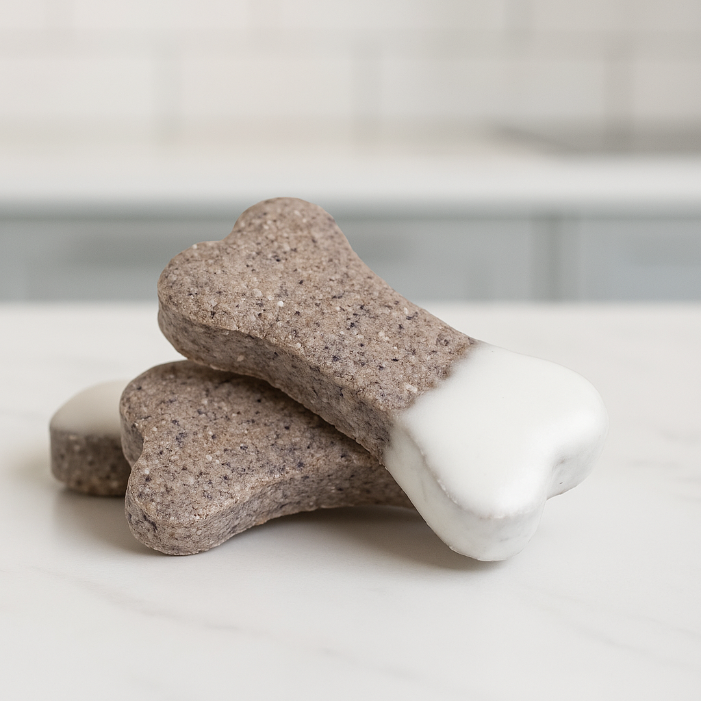 Glazed Blueberry + Oat Bones 🦴 Handmade Organic Gluten-Free Dog Treats