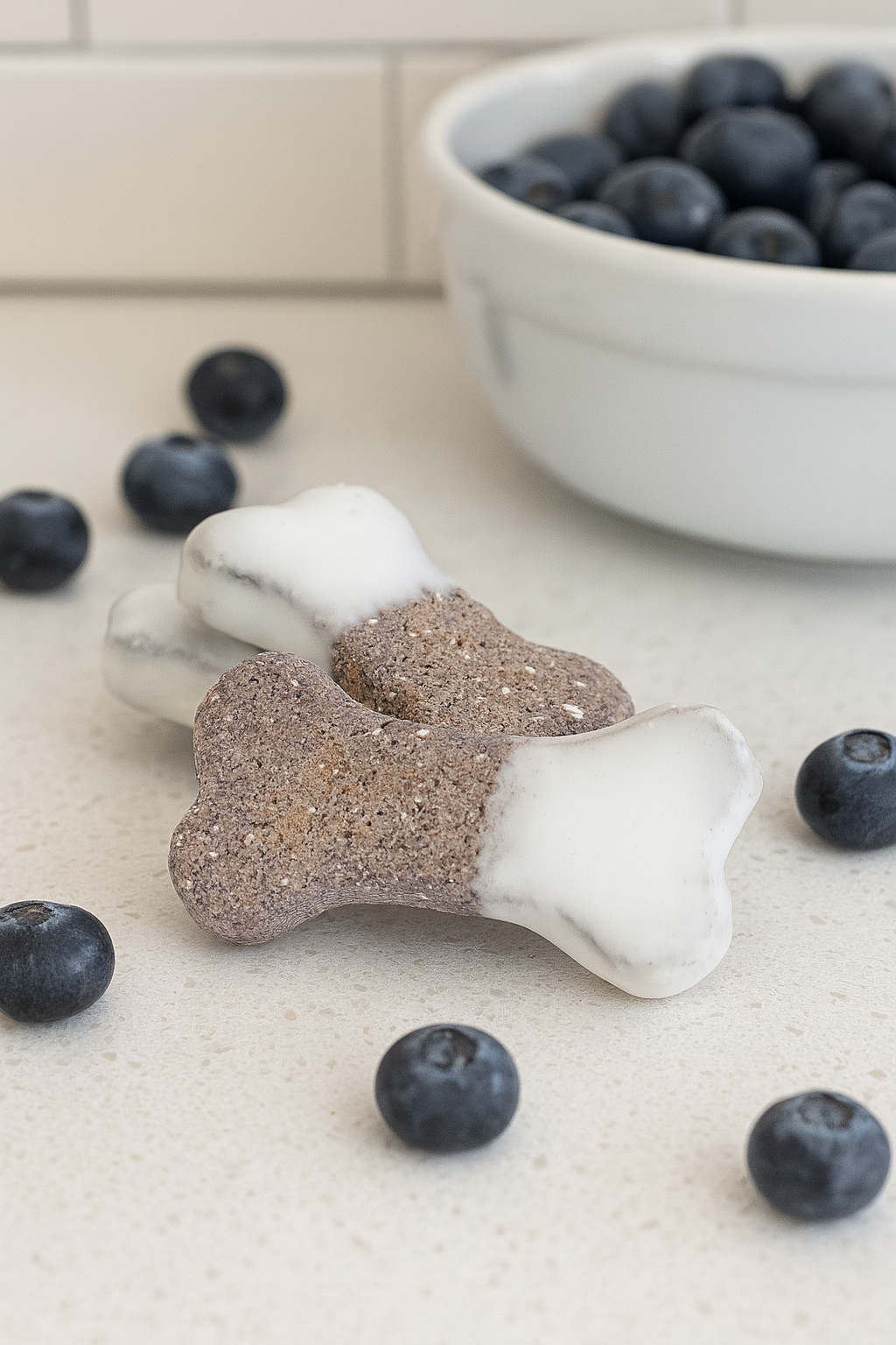Glazed Blueberry + Oat Bones 🦴 Handmade Organic Gluten-Free Dog Treats