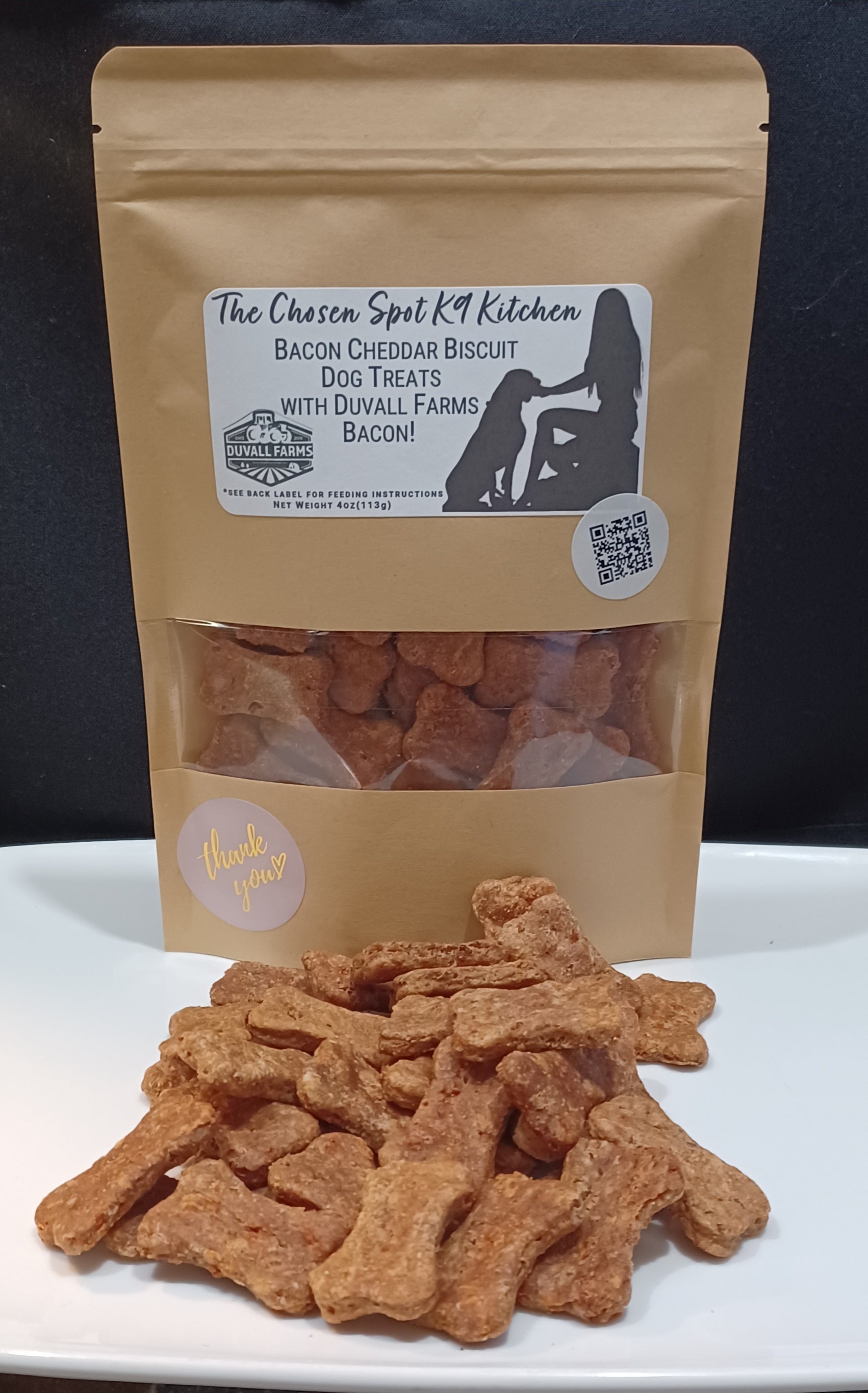 Bacon Cheddar Biscuit Organic Dog Treats - Front Labels