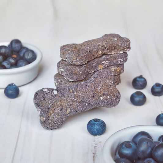 Blueberry + Oat Bones Dog Treats (Gluten-Free)