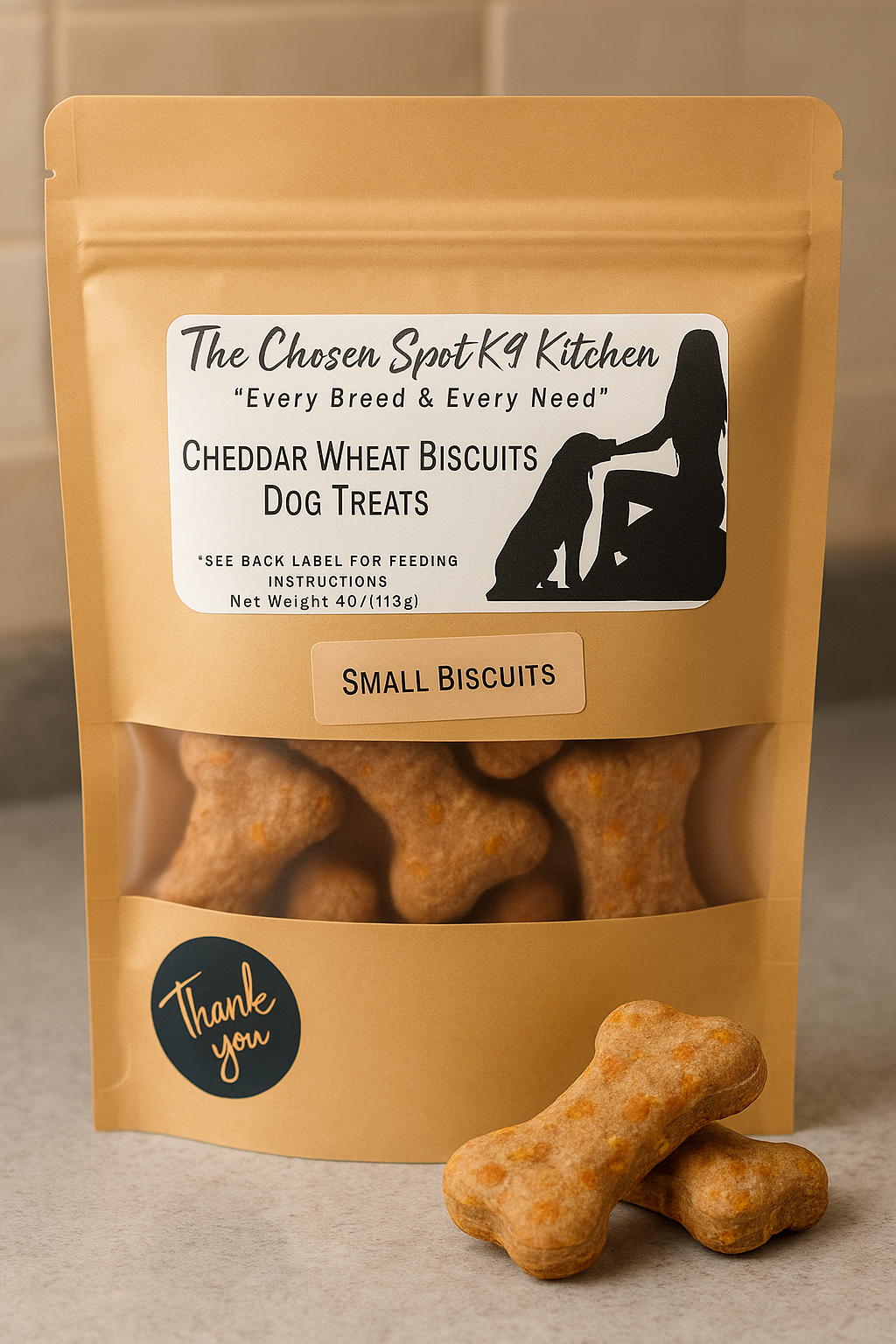 Chicken Cheddar Wheat Biscuit 🍗 Handmade Organic Dog Treats