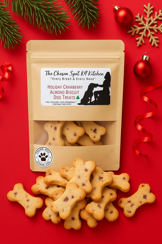 Holiday Cranberry Almond Biscuits 🎄 Handmade Organic Grain-Free & Gluten-Free Dog Treats