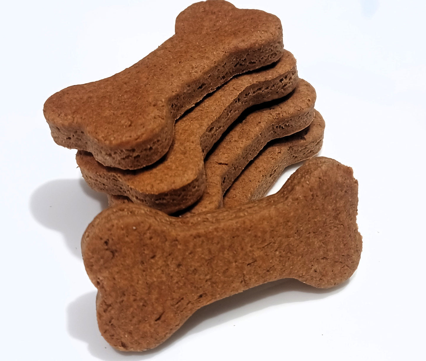 Peanut Butter Bones (Low-Fat) organic dog treats angled from side