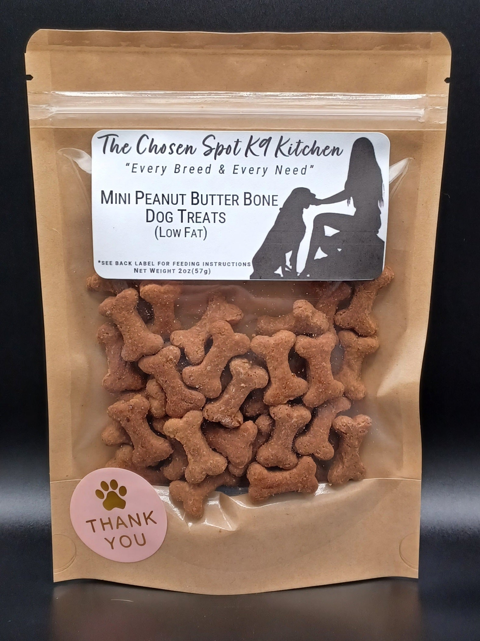 Mini Peanut Butter Bones Organic Dog Treats - FRONT Label