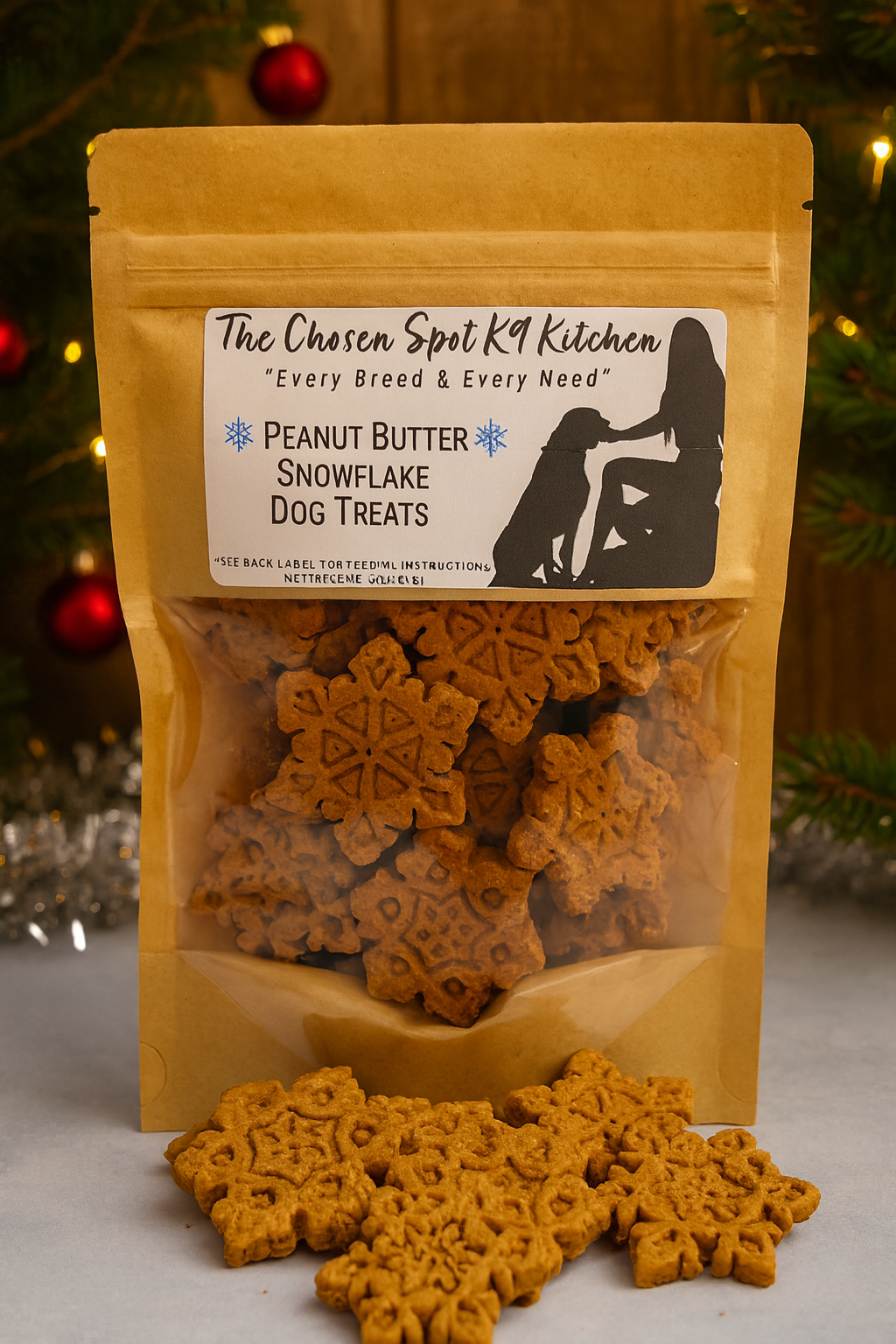Peanut Butter Snowflakes❄️ Handmade Organic Holiday Dog Treats