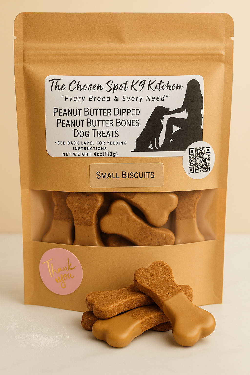 Peanut Butter Dipped Peanut Butter Bones🥜 Organic Handmade Gluten-Free Dog Treats