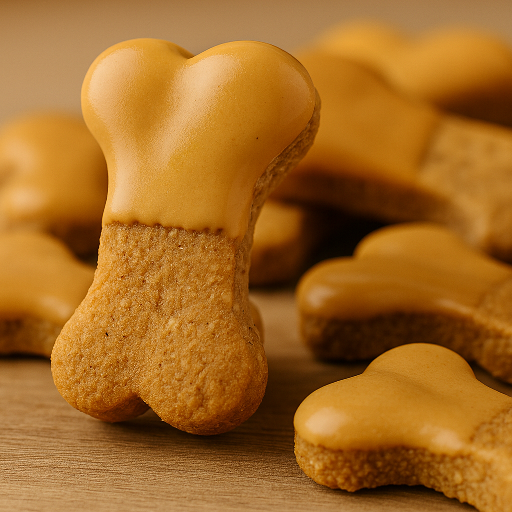 Peanut Butter Dipped Peanut Butter Bones🥜 Organic Handmade Gluten-Free Dog Treats