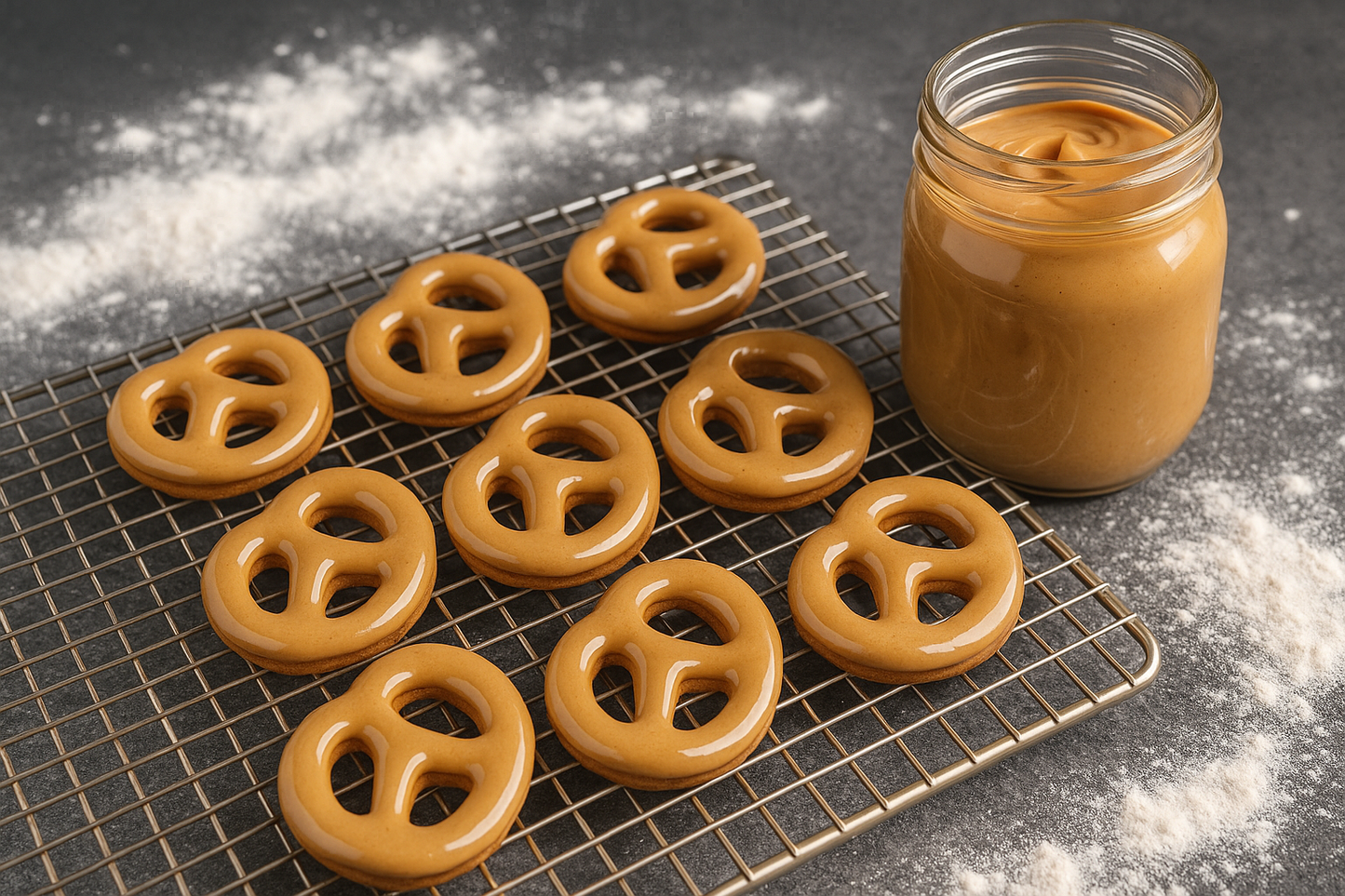 Glazed Peanut Butter Pretzel 🥨 Handmade Organic Low-Fat Dog Treats