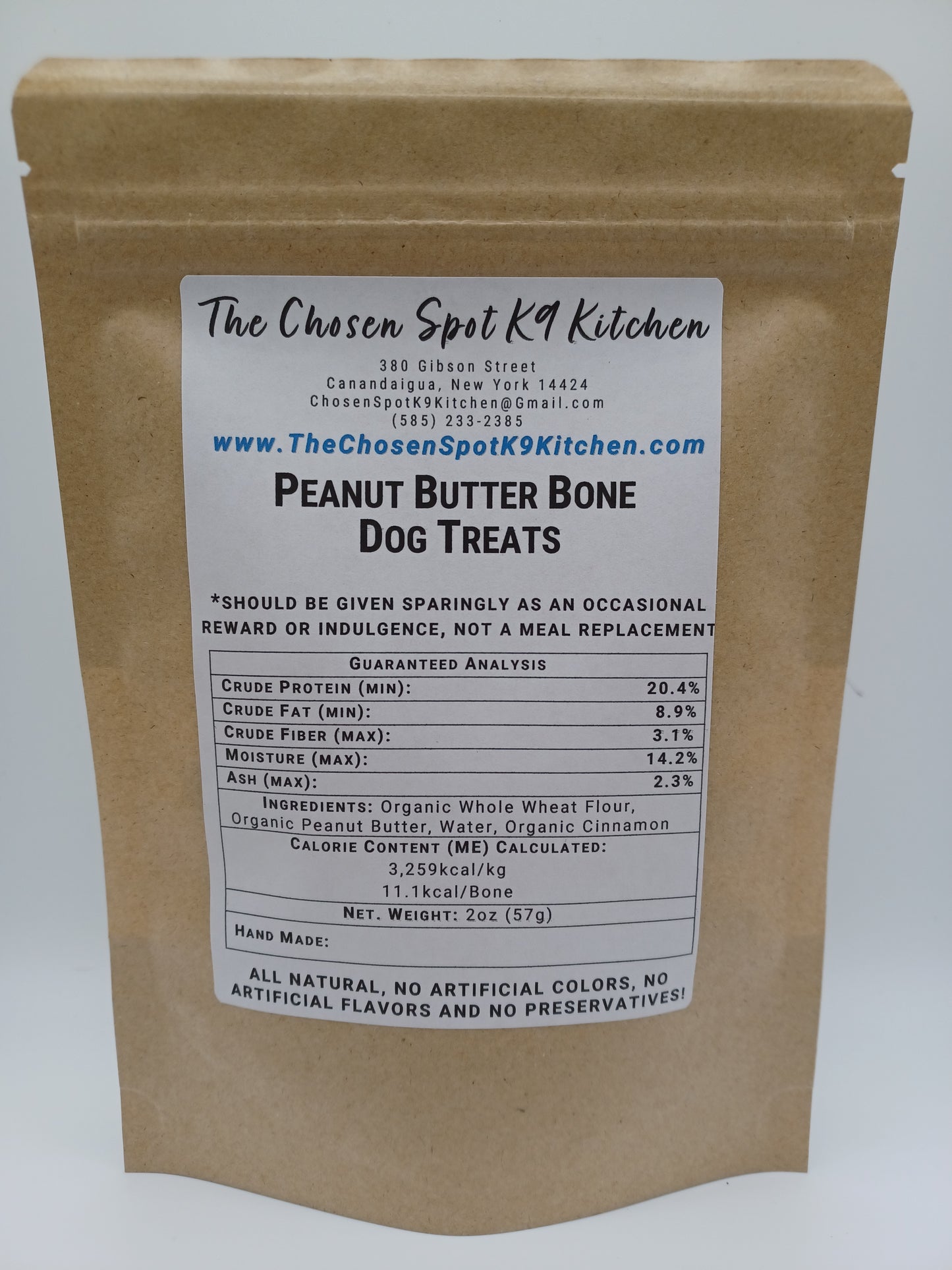 Peanut Butter Bones - BACK Label