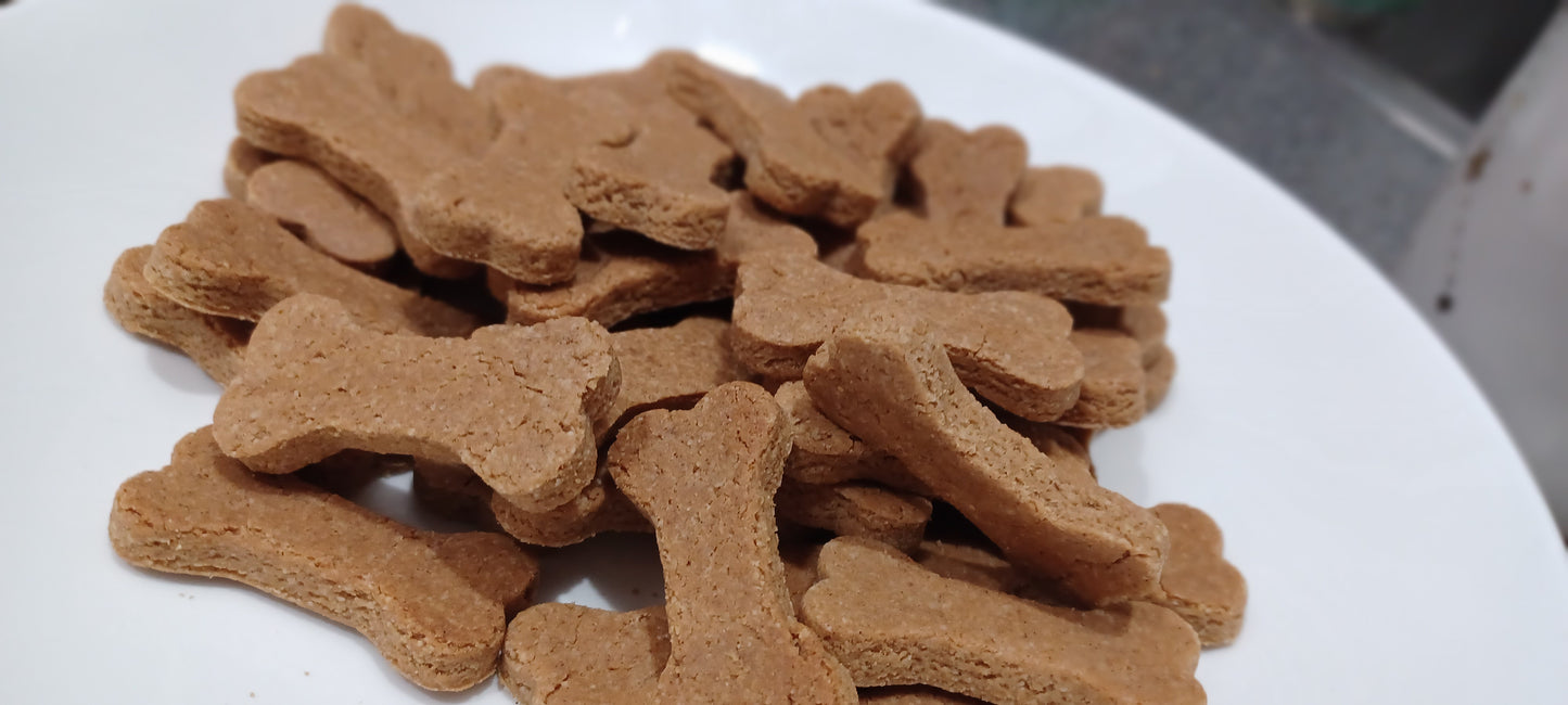 Peanut Butter Bones (Gluten-Free) Organic Dog Treats - Close Up