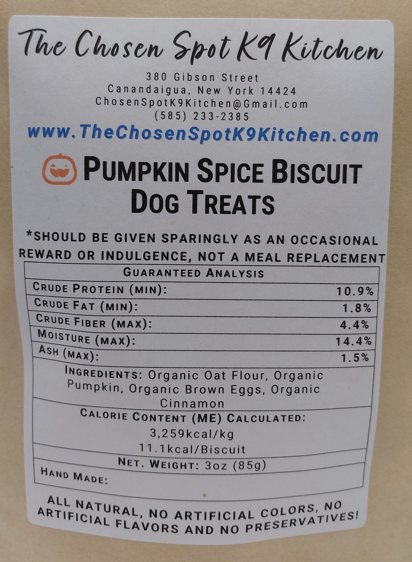 Pumpkin Spice Biscuits 🎃 Handmade Organic Fall Dog Treats