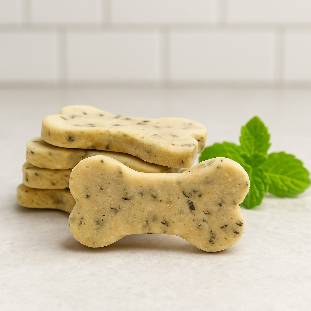 Puppermint Biscuits. Handmade organic holiday dog treats from The Chosen Spot K9 Kitchen.