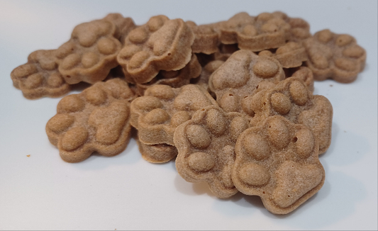 Salmon Paws Organic Dog Treats up close