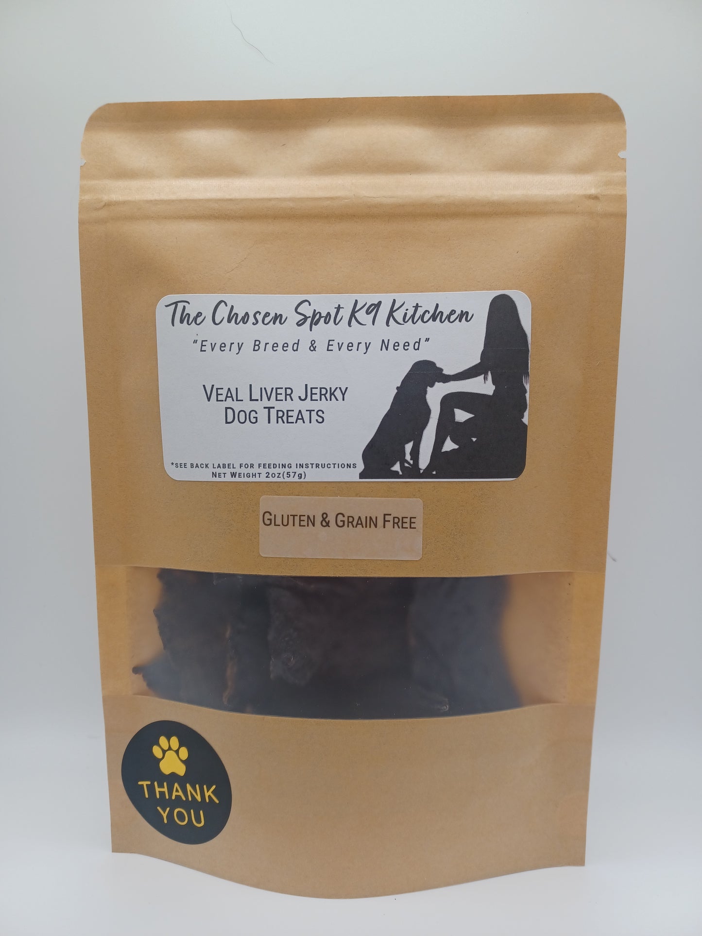 Veal Liver Jerky Organic Dog Treats - FRONT Label